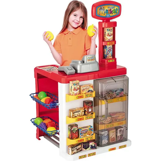 Mercadinho Infantil Magic Market Magic Toys Cor Vermelho