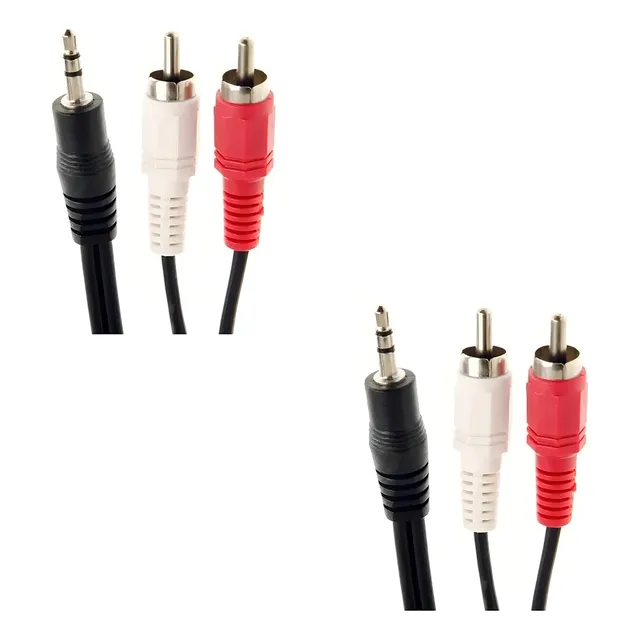 Pack 2X Cable auxiliar P2 Macho X Rca Macho Audio 1,5 m Son