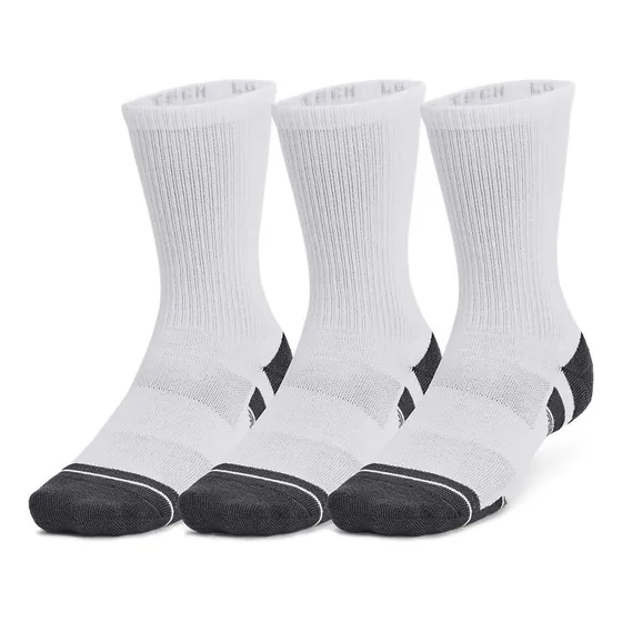 Medias Hombre Under Armour Prfrmnc Tch 3pk Crew Blanco