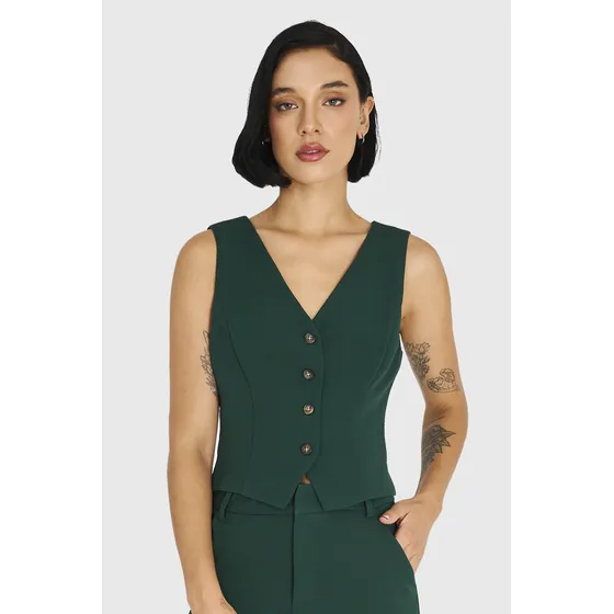 Gilet 4 Botones Verde Nicopoly