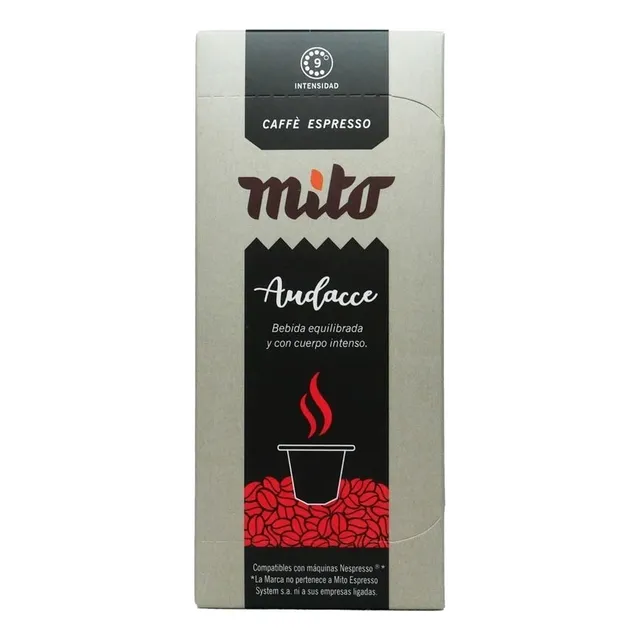 Caja 10 Capsulas Cafe Audacce Mito Para Nespresso Capsuland