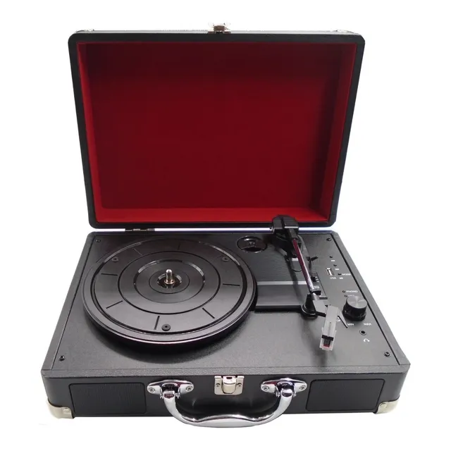 Tocadisco 3 Velocidades Maleta Ecocuero Parlante Bluetooth