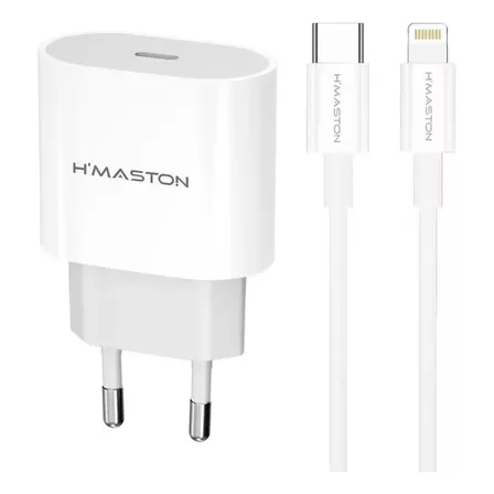 Kit Fonte Cabo Carregador Super Turbo 30w Lightning Hmaston Branco