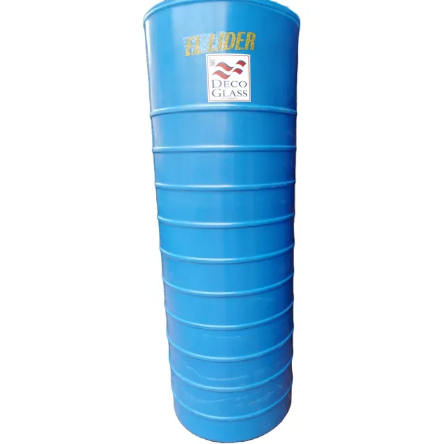 Tanque  De Agua Cilindrico 1000l  0,77x2,30 Azul Decoglass