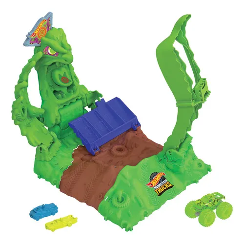 Hot Wheels Monster Trucks Arena Demolición Dark Gunkster Color Multicolor