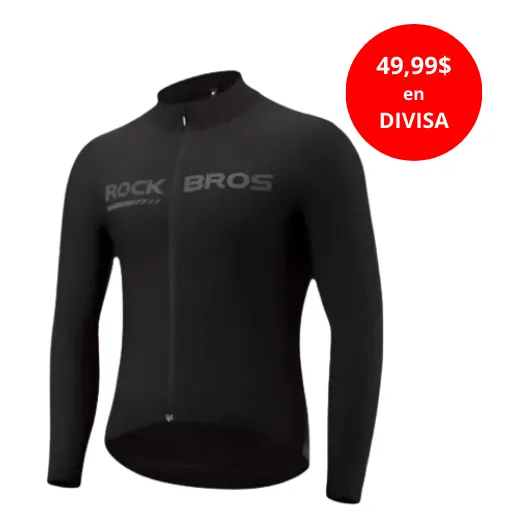 Maillot Jersey Rockbros Manga Larga De Ciclismo Con Bolsillo