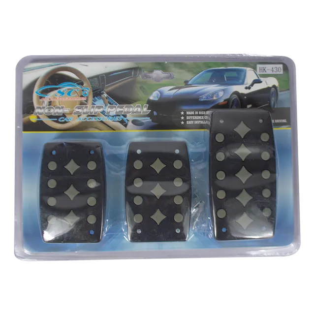 Pedalera De Goma Negra Para Carro 3 Pcs