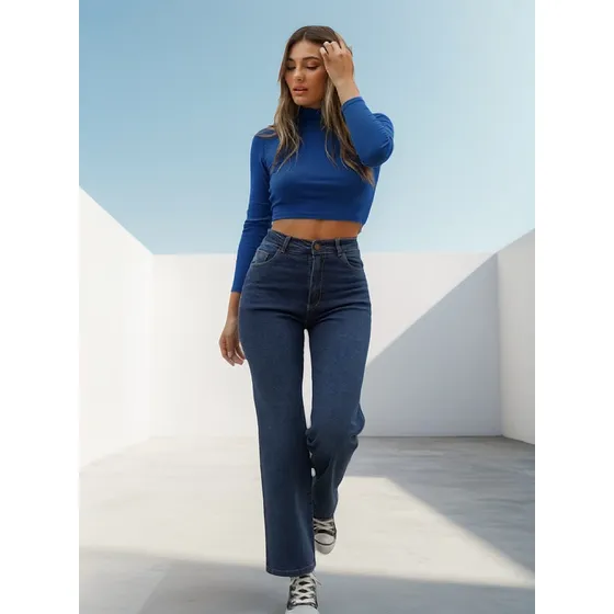 Jean Elastizado Wideleg  Mujer Comodo Calce Premium Tkm