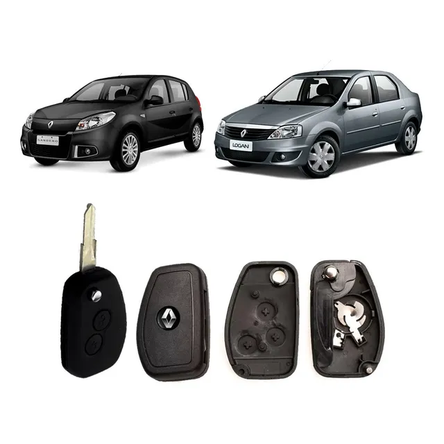 Chave Canivete Capa Carcaça Renault Logan Sandero 08 À 12