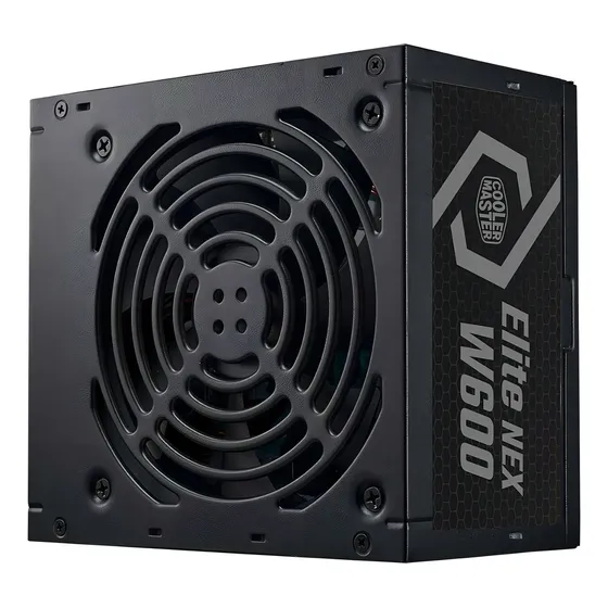 Fonte Atx Gamer 600w Elite Nex 80 Plus Com Cabo Cooler Master Cor Preto