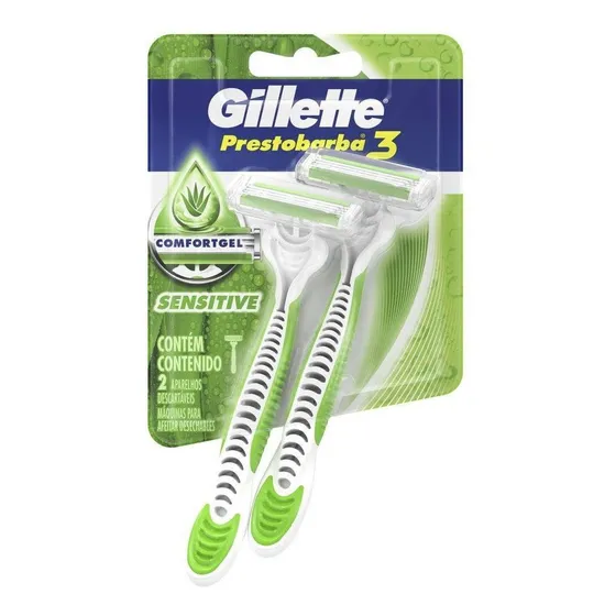 Aparelho Gillette Presto 3 Sensitive C/2un