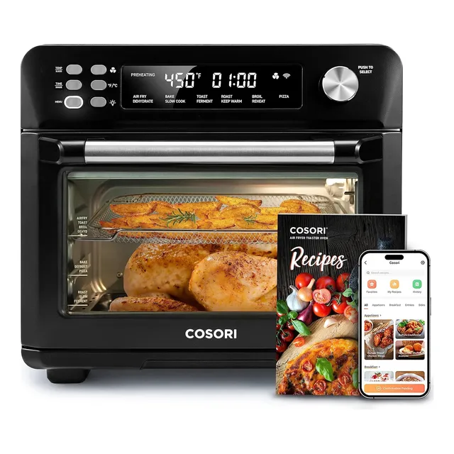 Combo Horno Tostador Y Freidora De Aire 12 En 1 Con Convecci