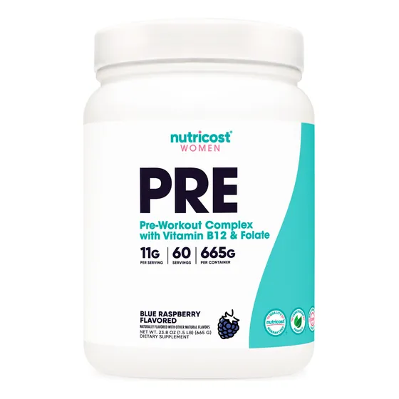 Polvo Pre-entrenamiento Nutricost Blue Raspberry 60 Porcione