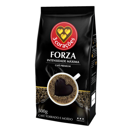 Café Torrado E Moído Premium Forza Pacote 500g 3 Corações Café Torrado E Moído Premium Forza Pacote 500g 3 Corações