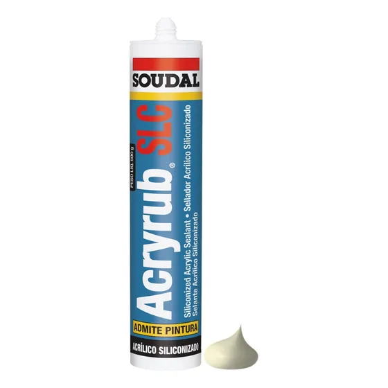 Sellador Acrílico Acryrub Almendra | 300 Ml | Soudal