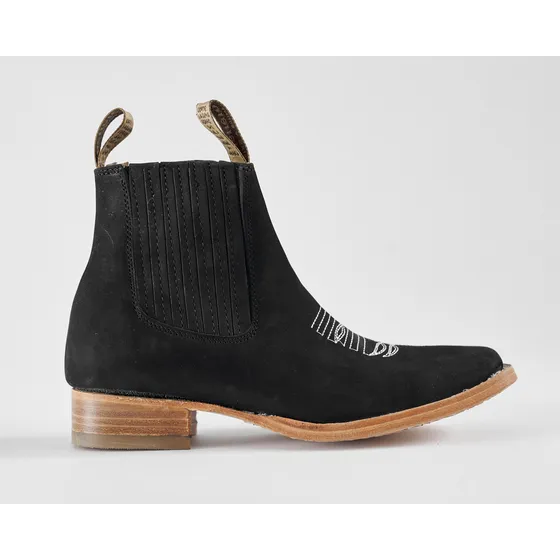 Botines Botas Vaqueras Charras Unisex Cuadrada Suela Cuero
