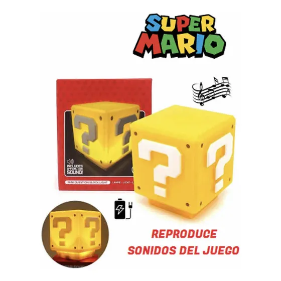 Lámpara Super Mario Bros Luz Tenue Incluye Sonidos Del Juego