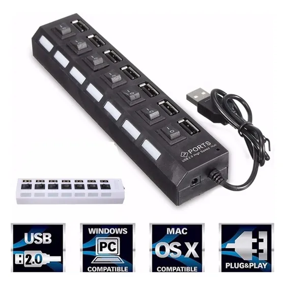 Regleta Usb Hub 7 Puertos 2.0