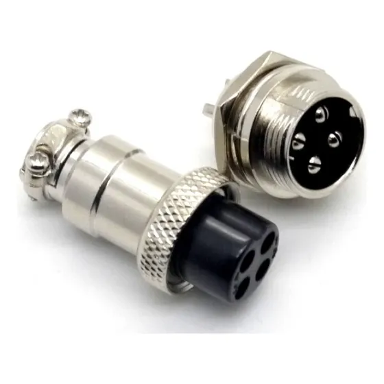 10 Peças - Conector Mike 4 Vias Macho / Fêmea (par) Promoção