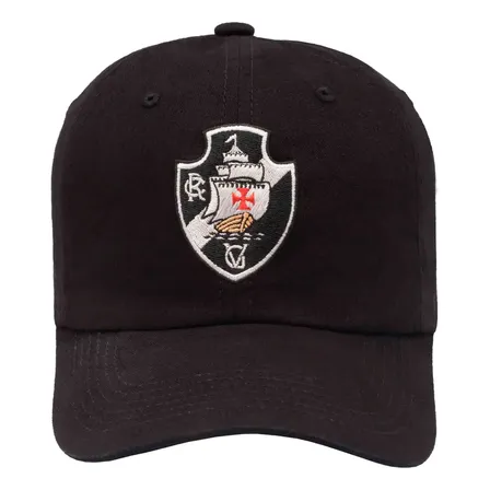 Boné Vasco Da Gama Bordado Supercap Oficial Preto Lisa U