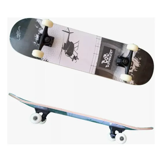 Skate Montado Semi Profissional Rolamento Abec Completo Infantil Lixa Covei Toys Bob Burnquist Cor Preto