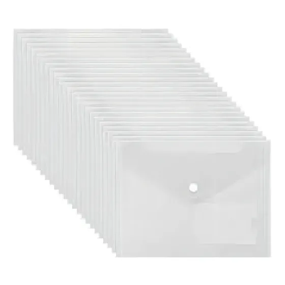 Sobre Plastico Pvc Con Boton Tamaño A4 Transparente X12unid Color Transp Liso