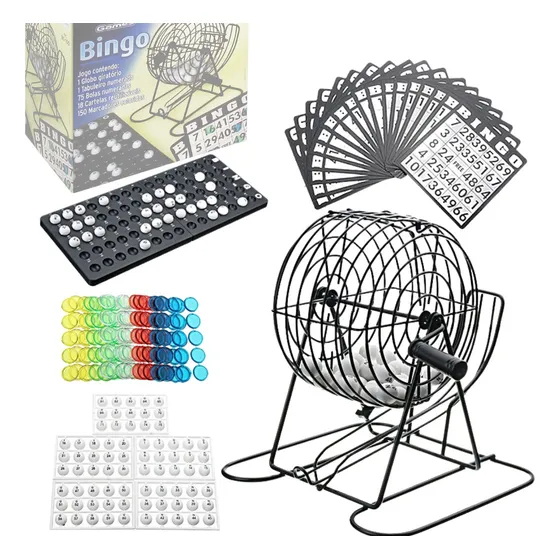 Bingo Quermesse Profissional Completo Metal Tabuleiro Festa 