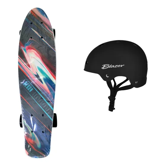 Patineta Penny B9 Cruiser Lija Con Diseño + Casco