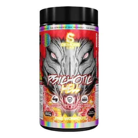 Psichotic Hell (300g - 60 Doses) Demons Lab - Pré Treino Us Sabor Frutas vermelhas