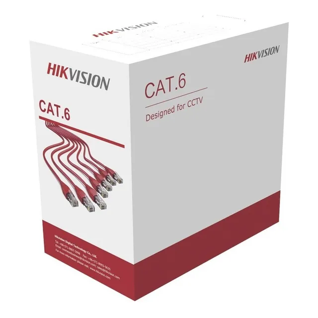 Bobina De Cables Utp Hikvision DS-1LN6U-W/CCA 305mts Cat6 Cca Blanco
