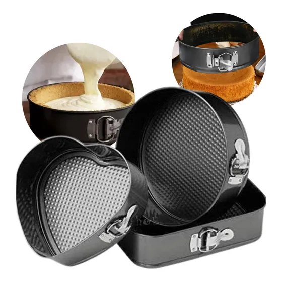 Pack X 3 Moldes Desmontable Teflón Antihaderente Formas Color Gris