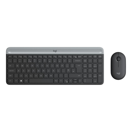 Kit de teclado y mouse inalámbrico Logitech MK470 Español de color negro