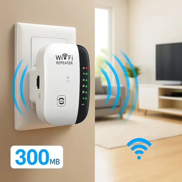 Repetidor De Sinal Wifi Amplificador Potente Sem Fio Turbo Cor Branco 300mbps Porta Ethernet Cobertura Estendida Casa Escritório Configuração Fácil Compatível Roteador Wireless Cor Branco Topyhome