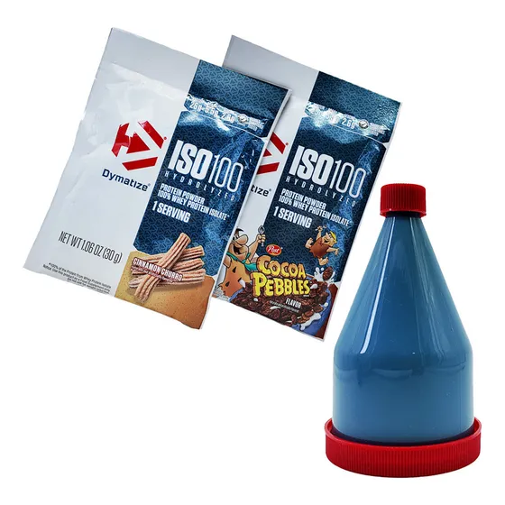 Kit Sorpresa Muestra De Proteína Dymatize Iso 100 Con Fuller Sorpresa