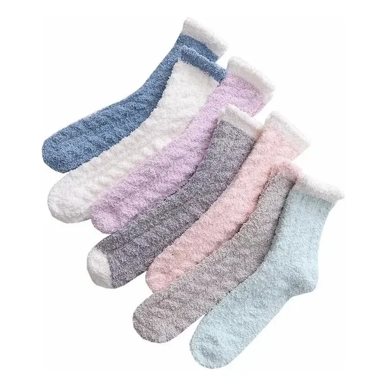 7 Pares De Calcetines Calientitos Calcetines Polar Coral