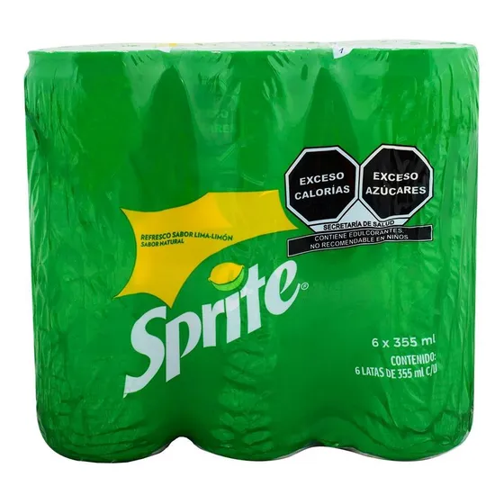Refresco Sprite Sabor Lima Limón Lata 355 Ml. (6 Pack)