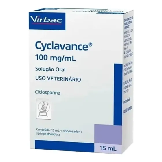 Medicamento Injetável Cyclavance 15ml Virbac Dermatite Atópica Cães