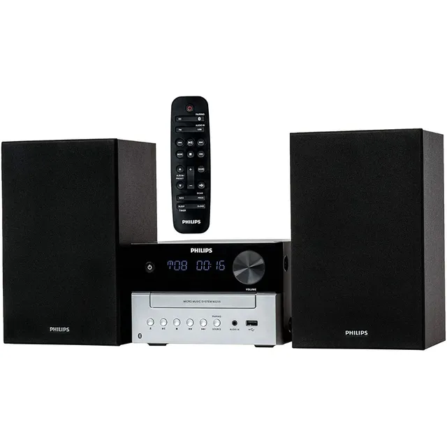 Sistema estéreo Bluetooth Philips Serie 3000 para el hogar con reproductor de CD transmisión inalámbrica MP3 USB entrada de audio radio FM 15 W 127V