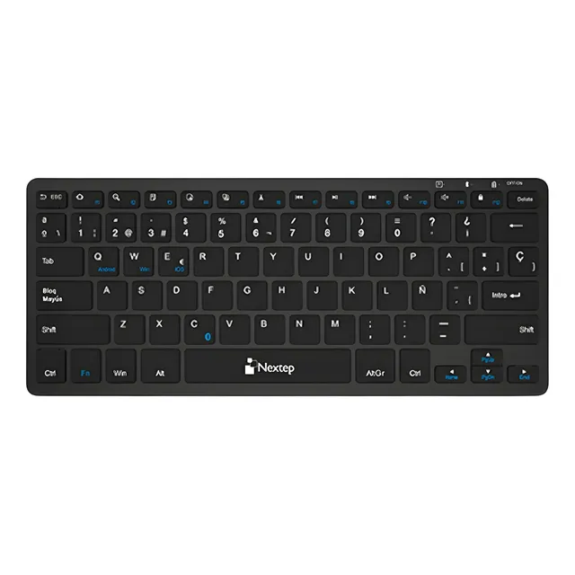 Teclado Nextep Ne-415m Bluetooth Compacto Negro Idioma Español Latinoamérica