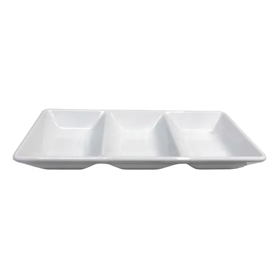 Copetinero X 2  Salsera Loza Melaminica Blanca   20x10 