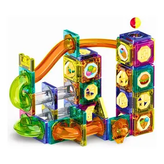 Bloco Magnético Com 94 Peças - Brinquedo Educativo Montar Bloco Magnético Com 94 Peças - Brinquedo Educativo Montar