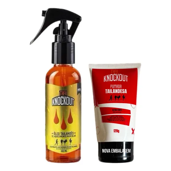 Kit Óleo Tailandês Pomada Pré Pós Treino Lesão Dor Lutas Box