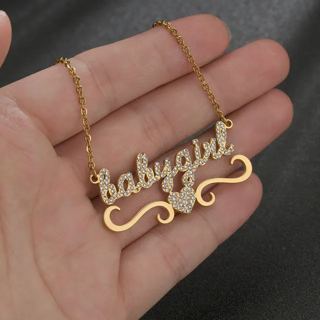 Collar Personal Con Nombre Tallado Personalizado De Acero In