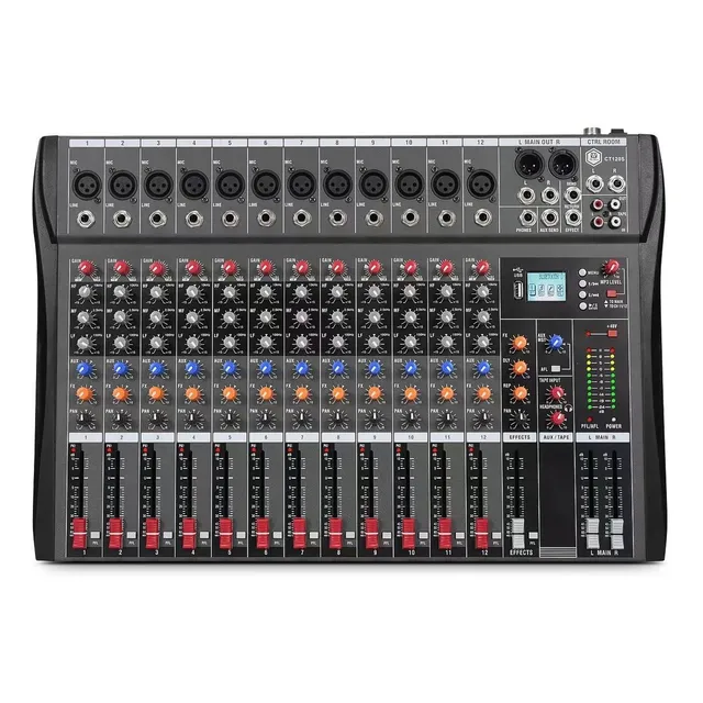 Winmix Mezcladora Mixer De 12 Canales 16 Efectos Ct120s Bluetooth 48V Phantom Power Effect 12 canales USB