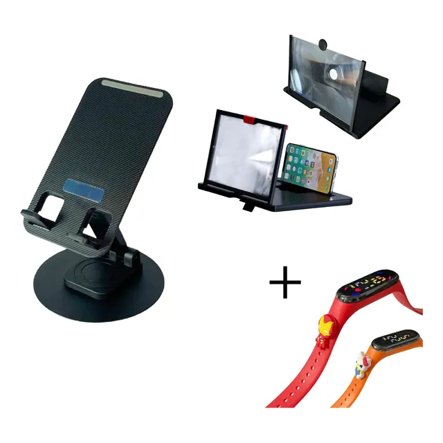 1 Soporte Celular + 1  Amplificador Imagen + 1 Reloj Obsequi