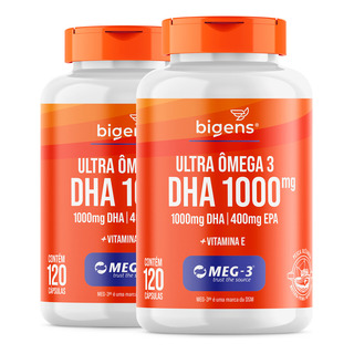 2x Ultra Ômega 3 Meg3® Dha 1000mg Epa 400mg 240 Cáps Bigens Sabor Sem Sabor 2x Ultra Ômega 3 Meg3® Dha 1000mg Epa 400mg 240 Cáps Bigens Sabor Sem Sabor