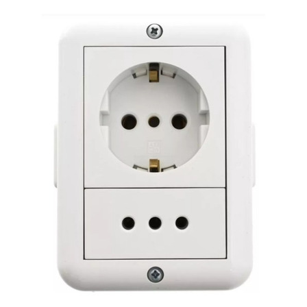 Caja Exterior Reggio Molveno Schuko Y Toma Cte Blanco Caja Exterior Reggio Molveno Schuko Y Toma Cte Blanco