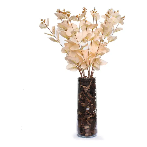 Arranjos Artificiais Planta Artificial Sala Vaso Mesa Jantar Cor Flor Off White