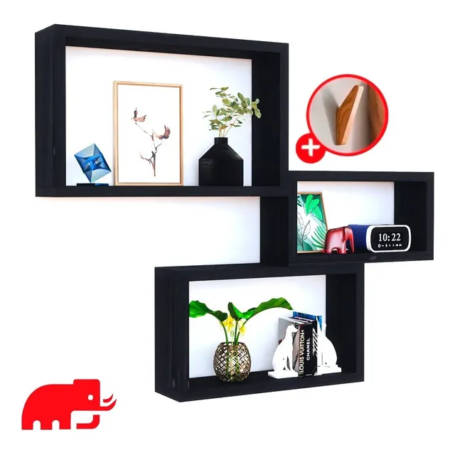 Kit 3 Estantes Rectangulos Madera De Pino Macizo Modulos