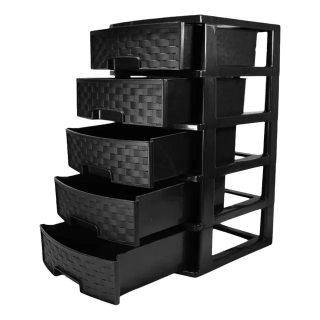 Cajonera Organizador Multiusos De Plastico Rattan 5 Niveles